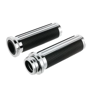 Chrome Soft Comfort Hand Grips For Harley Touring Road Glide FLTR 08-22 By Wire - Picture 1 of 6