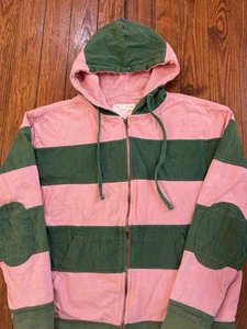 Ralph Lauren Rugby Style Striped Hoodie Too Cool Vintage Thermo Lined Zip Up XL - Bild 1 von 6