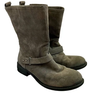 Sole society moto distressed rustic tan gray biker Moto boots zipper closer 8.5 - Picture 1 of 10
