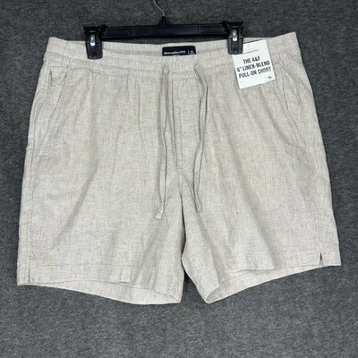 Abercrombie & Fitch Shorts Mens XL Beige Linen Blend Pull-On 6" inseam - Image 1 of 4