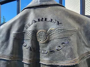 HARLEY DAVIDSON BILLINGS LEATHER JACKET MEDIUM SPRINGER ULTRA SOFTAIL ROADKING - Picture 1 of 10