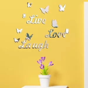 Live Laugh Love Butterfly Quotes Family Wall Art Stickers All Room Home Decor * - Picture 1 of 18