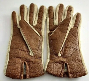 Avon Gloves Novahide Thermoply Rayon Size B Fits 7.5 - 8.5 Brown and Beige - Picture 1 of 5