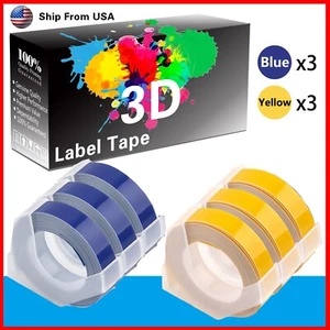 (3Blue+3Yellow) LabelTape 3D For Dymo Organizer Xpress (12965) Label Makers - Picture 1 of 2