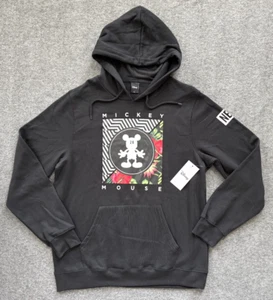 NWT DISNEY NEFF Mickey Mouse 1928 Black Hooded Sweatshirt Hoodie - Sz Large - Picture 1 of 11
