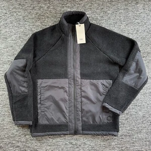 Folk Fleece Jacket Mens Size Medium Black Ellis Deep Pile Sherpa Oi Polloi New - Picture 1 of 9
