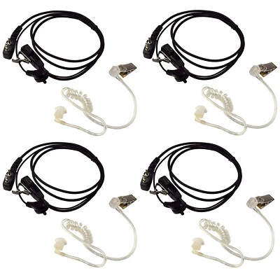 4x Hands Free Headsets w/Acoustic Tube Earpiece & PTT Mic for Yaesu Series Radio - Image 1 of 4