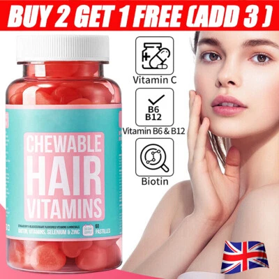 Hairburst Chewable Hair Growth Vitamins - 60 Pastilles UK SELLER