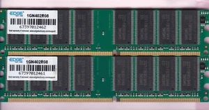 2GB 2x1GB PC-3200 EDGE MEMORY 1GN402R08 DDR-400 DESKTOP DDR1 KIT SAMSUNG PC3200 - Picture 1 of 3
