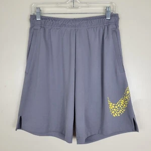 Nike L Gray Multi Retro Swoosh Graphic Training Shorts - Picture 1 of 8