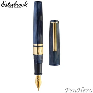Esterbrook Model J Capri Blue Gold Plate Trim Fountain Pen Extra Fine - Picture 1 of 5