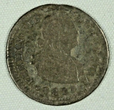 1810 Español One Real, Chile Mint. Tipo retrato. Pobre.  Foto 1 de 3