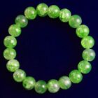 1Strand Green Dragon Veins Agate Round Ball Stretchy Bracelet About 7.5"CJ813