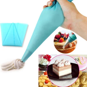 12" Silicone Pastry Bag Reusable Piping Bag for Baking Cookie Cake Decoration - Picture 1 of 4