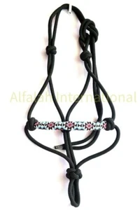 Menge 6 Schwarz Nylon Seil Halfter Pferd Tack Pferde Nasenband Abdeckung durc... - Bild 1 von 1