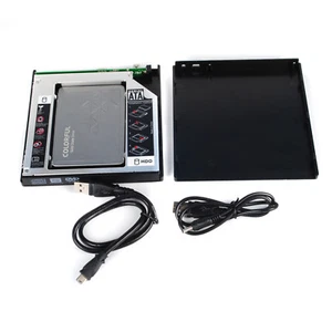 USB 2.0 External Enclosure Case Caddy Kit For 12.7mm SATA DVD ROM Optical Drive - Photo 1/8