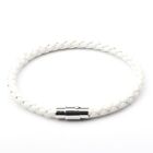 Women Men Braided Leather Stainless Steel Magnetic Clasp Bracelet Jewellery Gift