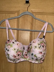 Victoria Secret NEW 36 DDD Lined Demi Pink Floral Lace Dream Angels Underwire - Picture 1 of 6