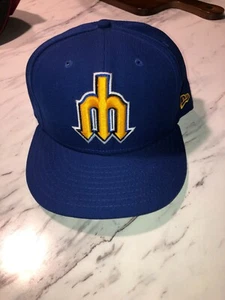 New Era 5950 Seattle Mariners Old Logo Fitted Baseball Hat Cap 7 5/8 59fifty - Picture 1 of 4