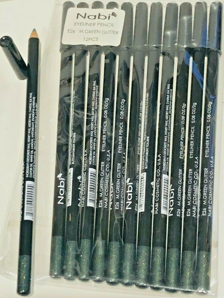 LÁPIZ DELINEADOR DE OJOS NABI E26 M. BRILLO VERDE 12 PIEZAS 7,5" LARGO Foto 1 de 1