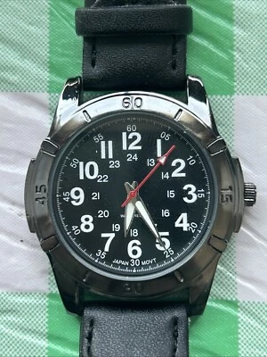 Reloj de cuarzo unisex tono negro fácil lectura Foto 1 de 4