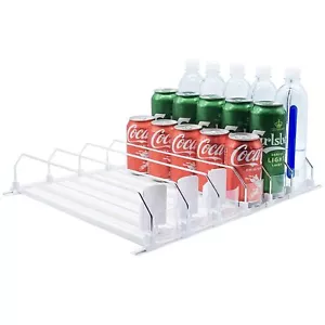 Drink Organizer for Fridge-White Automatic Pusher Glide,12oz 16oz 20oz-Soda D... - Picture 1 of 6