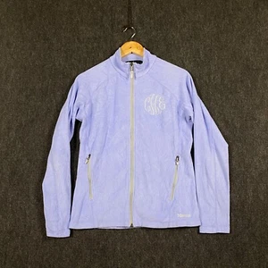 Marmot Womens Medium Full Zip Fleece Jacket Light Purple Zipped Pockets Logo - Picture 1 of 14