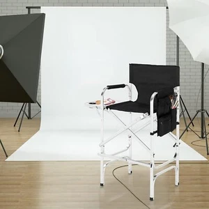 Directors Chair,Portable Makeup Artist Bar Height, Aluminum Frame,Folding - Picture 1 of 8