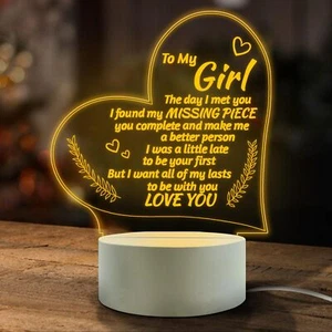 FEBDEY Romantic Gifts for Girlfriend 3D Illusion Night Lamp Girlfriends Birth... - Picture 1 of 1