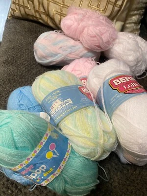 Bucilla Lollipop Yarn Lot Of 9 Acrylic Baby Yarn 1 oz.  - Image 1 of 4