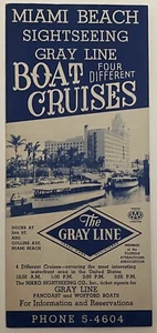 MIAMI BEACH FL SIGHTSEEING LINEA GRIGIA BARCA CROCIERE-GREYHOUND BUS TOUR BROCHURE - Foto 1 di 9