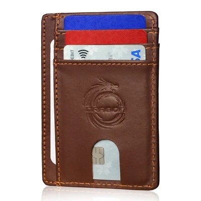 Premium Leather Wallet Slim RFID Blocking with Credit Card & Cash Slots - Image 1 of 3