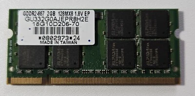 unbranded 2 Gb (1 x 2GB) 800 MHz PC2-6400 DDR 2 Memory / RAM Set For Laptop - Image 1 of 2