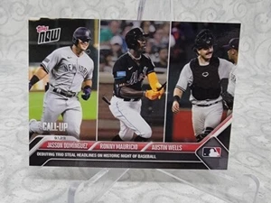 2023 Topps NOW #801 Jasson Dominguez Ronny Mauricio Austin Wells Big Debuts - Picture 1 of 2