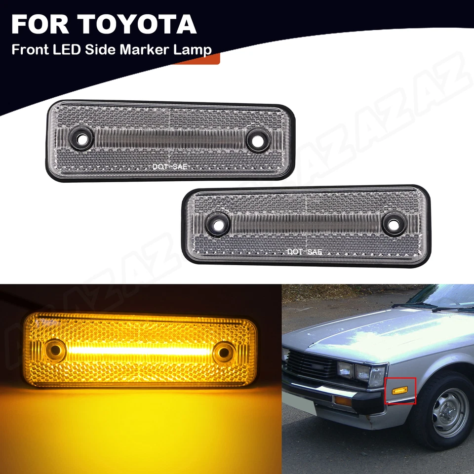 For Toyota Celica 1979-1981 Corona Pickup Front LED Side Marker Light Signal Foto 1 de 4