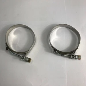 (two) SS T-Bolt Clamp (Clamp size Range 80mm-86mm) for 3" I.D. Silicone Hose - Foto 1 di 11