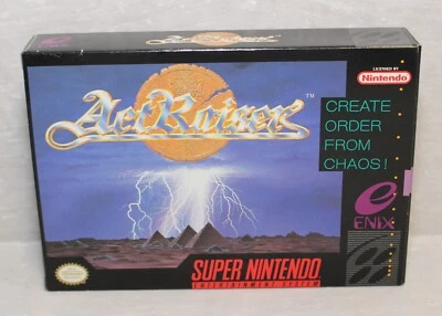 Act Raisers SNES Cartridge Manual Fold out Original box - Image 1 of 4