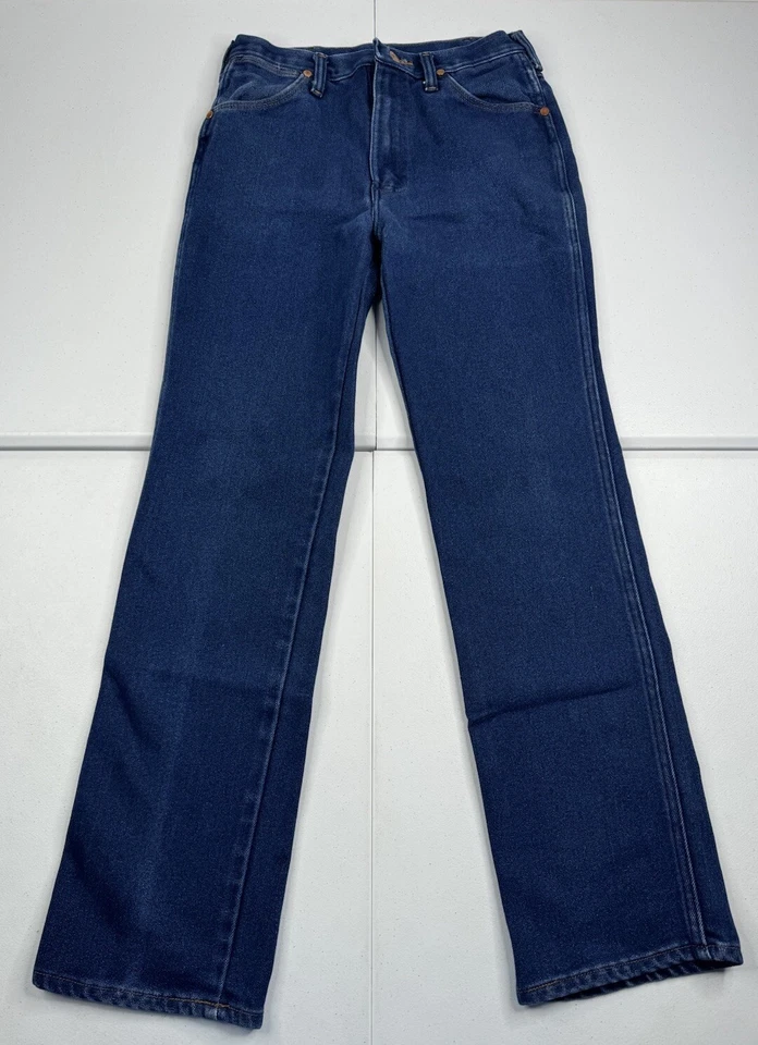 Jeans vintage Wrangler 937STR corte cowboy elástico slim fit feito nos EUA faroeste 28x30 - Imagem 1 de 4
