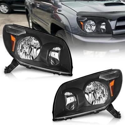 Fit For 2003-2005 Toyota 4Runner Black Headlights Lamps Replacement Pair 03-05 Foto 1 de 4