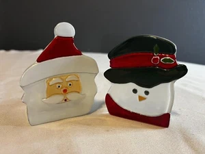 Partylite Santa and Snowman Tealight Pair P9466 New In Box - Picture 1 of 6