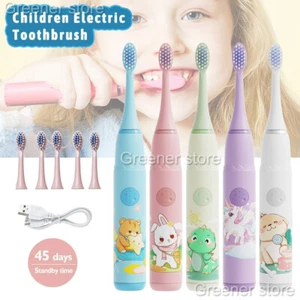 Electric Toothbrush For Kids 4 Modes Battery Toddler Operated Silicone Baby IPX7 - Picture 1 of 22