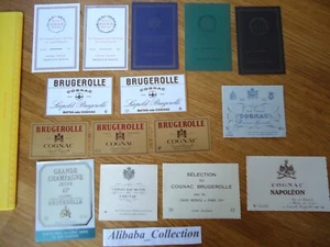 LOT 15 ETIQUETTES BRUGEROLLE COGNAC EAU DE VIE CHAMPAGNE ALCOOL NAPOLEON 2 - Foto 1 di 4