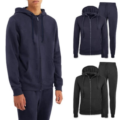 Tuta Uomo Invernale Felpa +Pantalone Maglia con Zip Cappuccio Sport VEQUE - Immagine 1 di 4