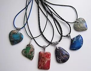 Natural Sea Sediment Jasper Gemstone Pendants - Unisex. - Picture 1 of 58