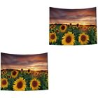 2 Pc Tapestry Beach Towel Polyester (Polyester) Floral Flower Decor