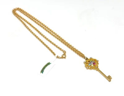 Precioso Collar Michal Negrin Tono Dorado Con Cristales de Colores. Foto 1 de 4