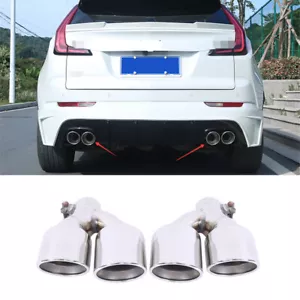 2X Fit For Cadillac XT4 2019-2021 Chrome steel Rear Exhaust Muffler Tip End Pipe - Picture 1 of 7