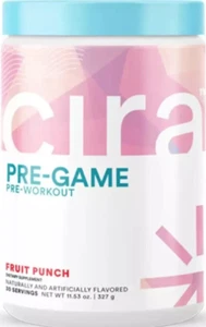 Cira Nutrition Pre-Game Pre-Workout Fruit Punch, 30 Servings Exp 09/25 - Picture 1 of 2