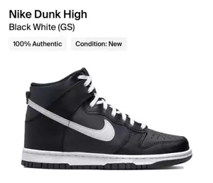 Nike Dunk High Black White (GS) Size 6.5Y DH9751-001 NIB - Picture 1 of 1