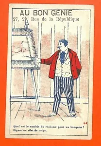 MARSEILLE (13) CHROMO " AU BON GENIE / EUGENE WEILL " BANQUIER / PEINTURE - Foto 1 di 2